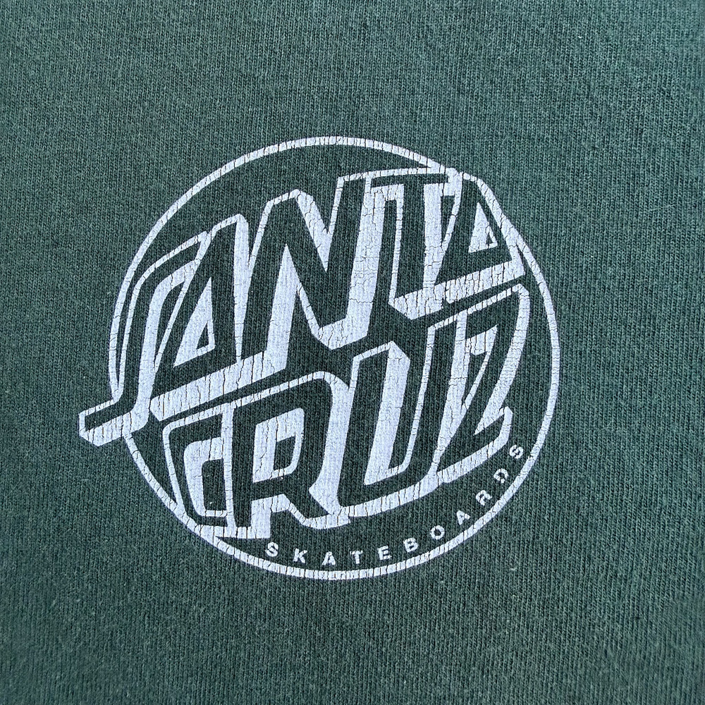 Santa Cruz Skateboards Graphic T-Shirt Mens Medium Green Vintage Faded - Picture 3 of 7